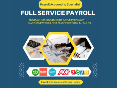 Canadian Payroll Accounting, Payroll Audit & Tax Filing (QB, ZOHO, ADP etc)