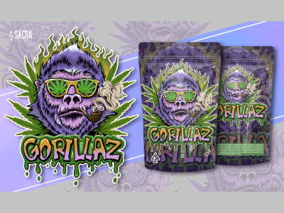 Amazing  logo and mascot cannabis, psychedelic, trippy illustration style