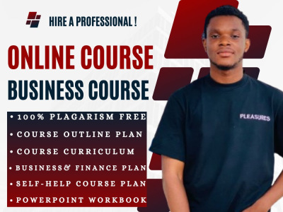Self-help book, business or finance courses, online course content creation