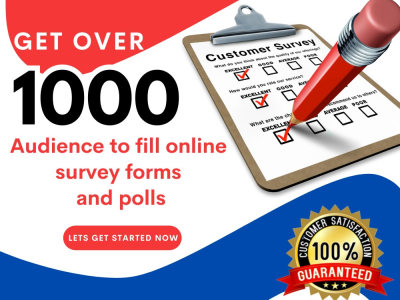 Over 1000 respondents to fill online survey forms and polls