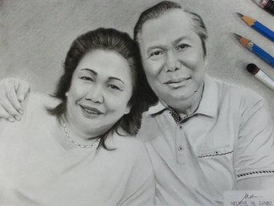 A realistic and gift worthy charcoal portraits with frame.