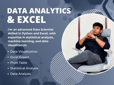 Data Analysis, Custom Excel, Data Statistical Analysis, Data Visualization
