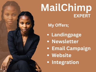 A responsive Mailchimp newsletter, landingpage, email campaign, website