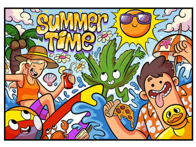 Doodle cartoon illustration for any purpose
