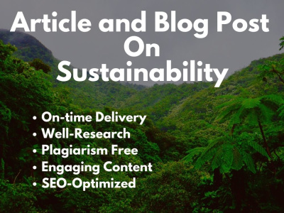 Exciting article about sustainability, green technology & environment