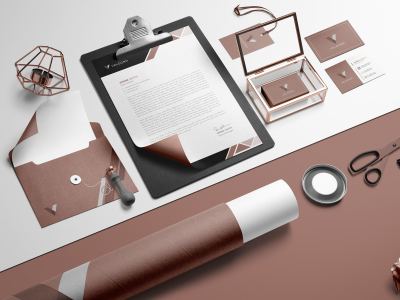 Brand style guide with a minimalist logo design