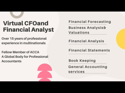 Virtual CFO services, bookkeeping, financial analysis and forecasting