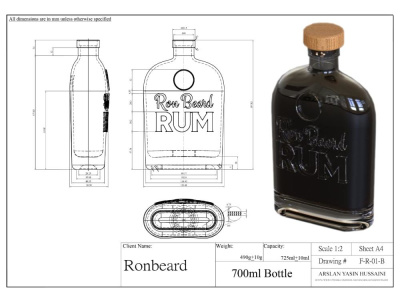 Glass bottle design for Manufacturing