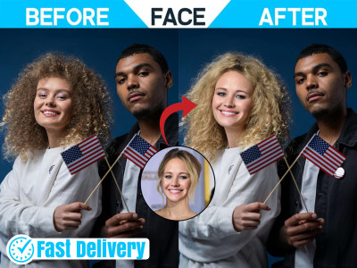 Photoshop realistic face swap, head replace & photo manipulation