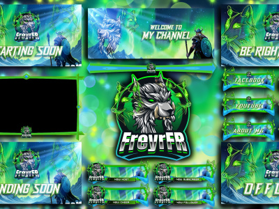 Professional twitch overlays ,twitch package, stream overlay ,mascot logo