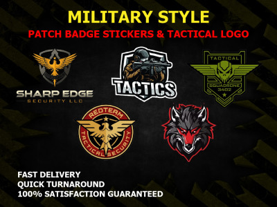 A custom military patch vintage logo stickers label badge and emblem design