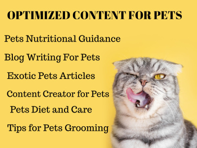 Pet Nutritionist Pet Writer Optimized Writer for pets Blog Writer for Pets