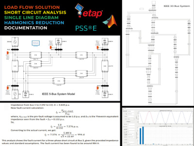MATLAB & Simulink, PSSE or ETAP based Power System Analysis