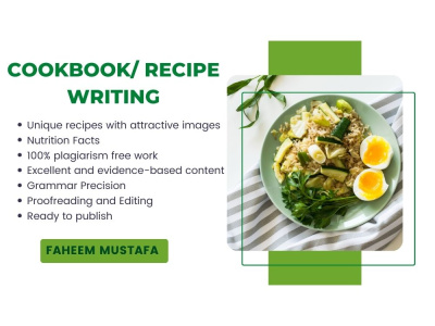Well-designed Cookbook Writing services ready to be published