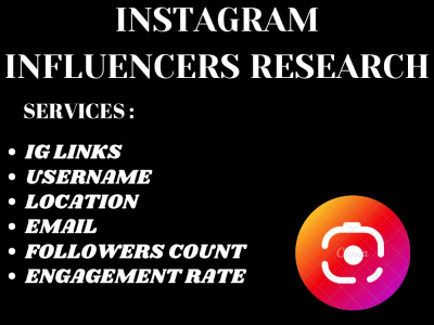 Instagram influencers list of any targeted Niche for influencer marketing.