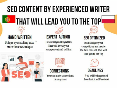 SEO website content in english, polish or portuguese