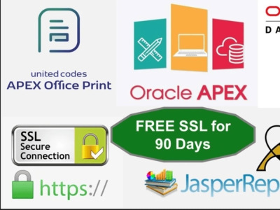To install an oracle apex database, ords, tomcat, jasper, apex office print