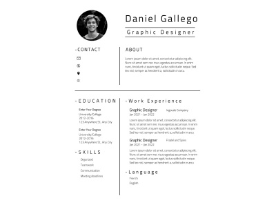 A high quality designed resume