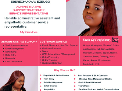 Reliable Administrative Assistant and Customer service Representative
