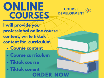 Professional online course content, write tiktok content for  curriculum