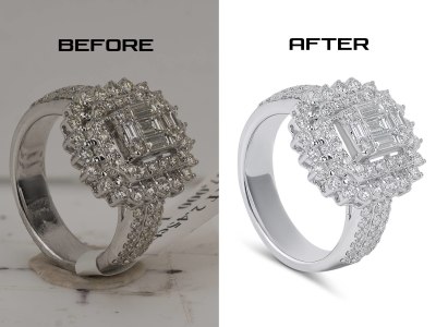 Professional jewelry retouching service