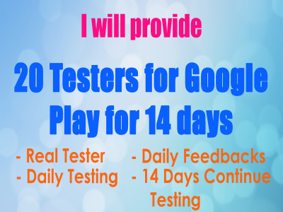 12 professional testers for 14 days for google play closed testing