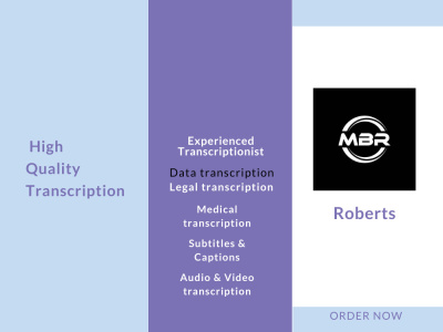 Quality Transcription of your Audio/ Video within 24 hours.