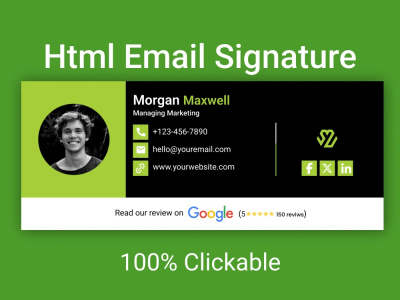 Clickable email signature design & code for Gmail, outlook, Mac