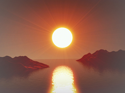 Stunning Sunset Over the Ocean - High-Quality Blender Render