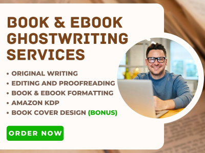 A Book & eBook Writing from a professional Ebook ghostwriter and Designer