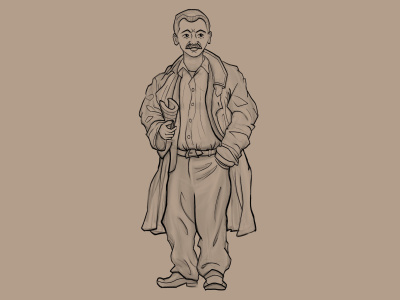 A character concept art in a cartoon style