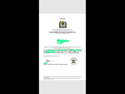 Trademark/Servicemark Registered in Tanzania