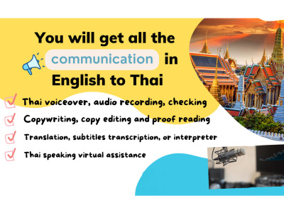 All the voiceover or audio recording in English to Thai