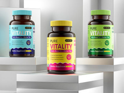 Suppliment jar 3d mockup