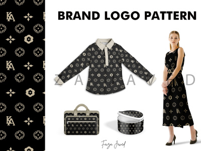 Monogram seamless pattern design for your brand