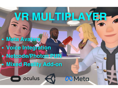 A VR/MR multiplayer app built with netcode or photon including voice chat