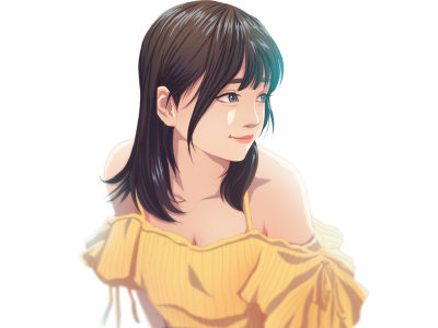 A high quality digital painting portrait based on a photo