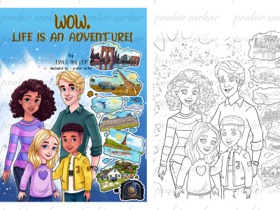 I'll create adventure children book illustration for you