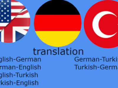 Translations are made between German, Turkish and English.