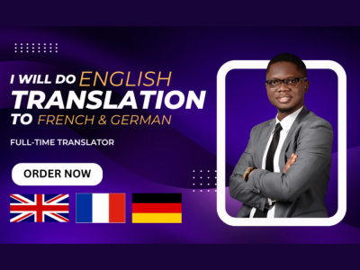 A translation from English to French, English to German & French to German