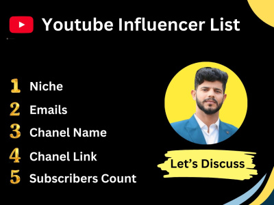 Perfect YouTube Influencer list as per your requirements