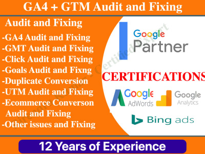 Google Analytics Issues Fixing, GA4 Help, Conversion Tracking Audit & Fixes