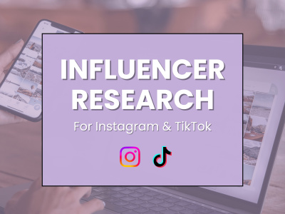 Influencer research of a list of influencers for Instagram, TikTok
