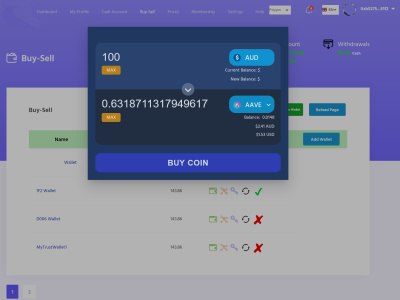 A decentralized exchange to buy and sell cryptos directly to user's wallet