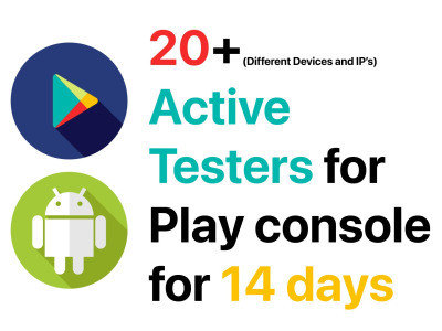 20 Testers for Play Console Closed Testing for 14 Days for Production