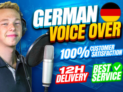 A professional German voice over in studio quality