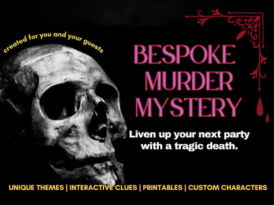 A custom-made murder mystery/escape room for you and your guests to solve