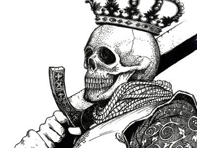 A tattoo design using dotwork techniques