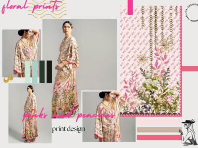 Abstract seamless print repeat pattern design boho