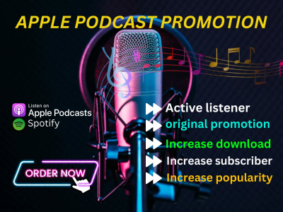 Organic apple podcast promotion for huge downloads and rating